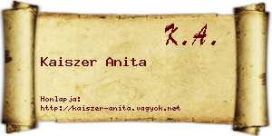Kaiszer Anita névjegykártya